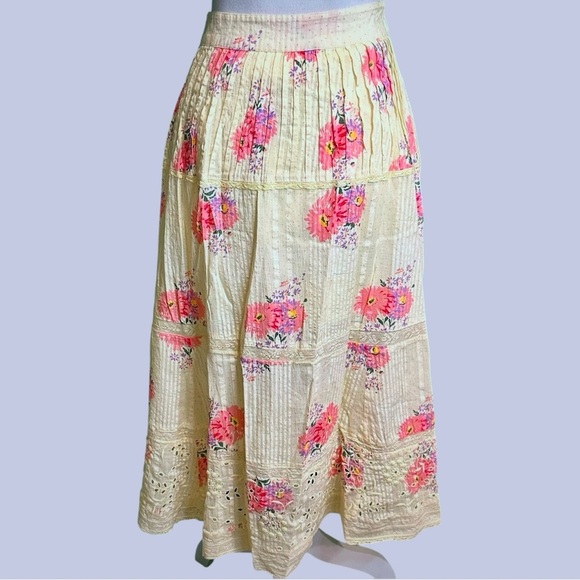 NWT LoveShackFancy ‘Hestia’ Floral Midi Skirt in “Mellow Yellow” Size 0 - Picture 10 of 16